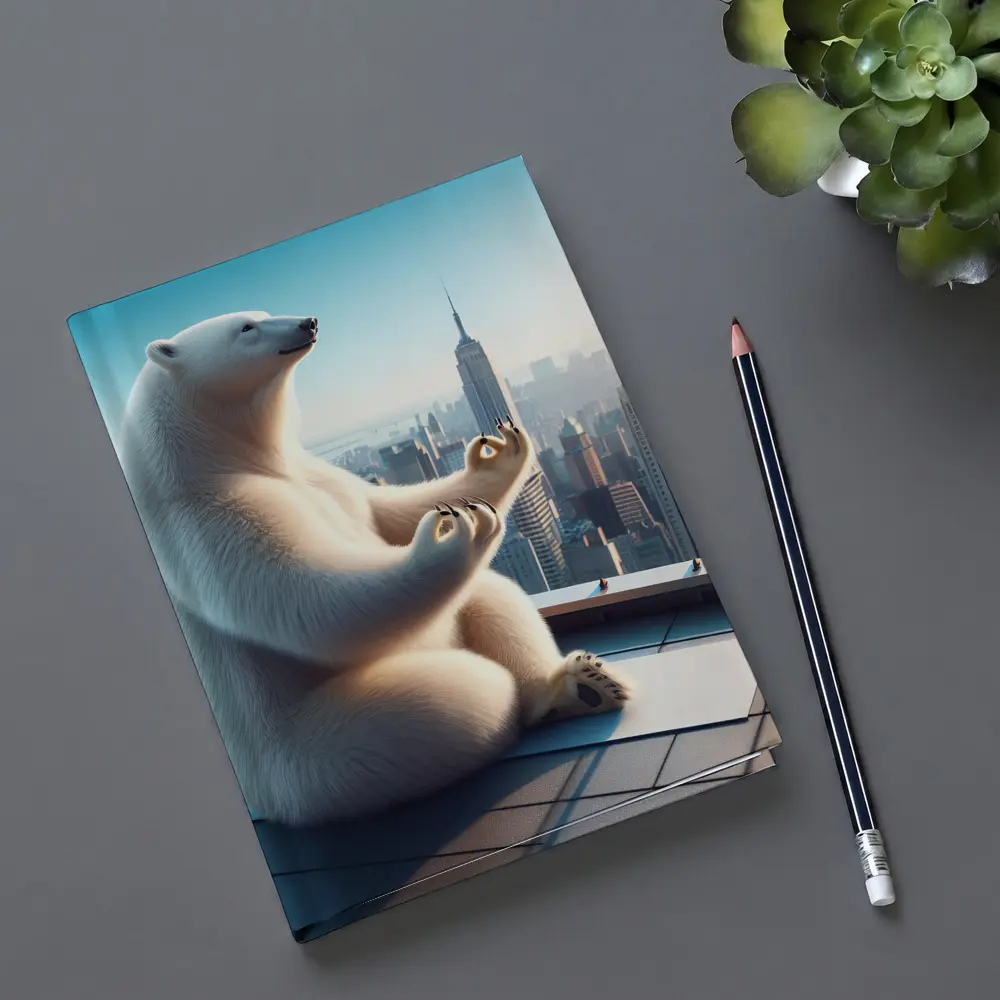Polar Bear Meditating On City Rooftop – Notebooks