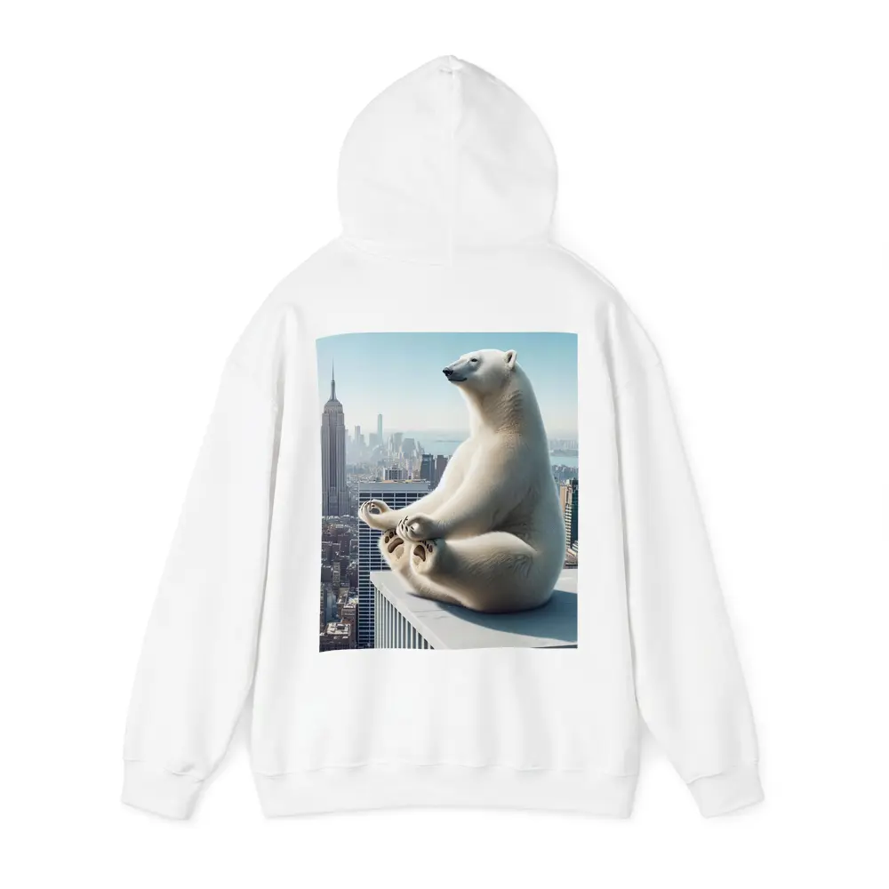 Polar Bear Meditating Over New York City – Hoodies
