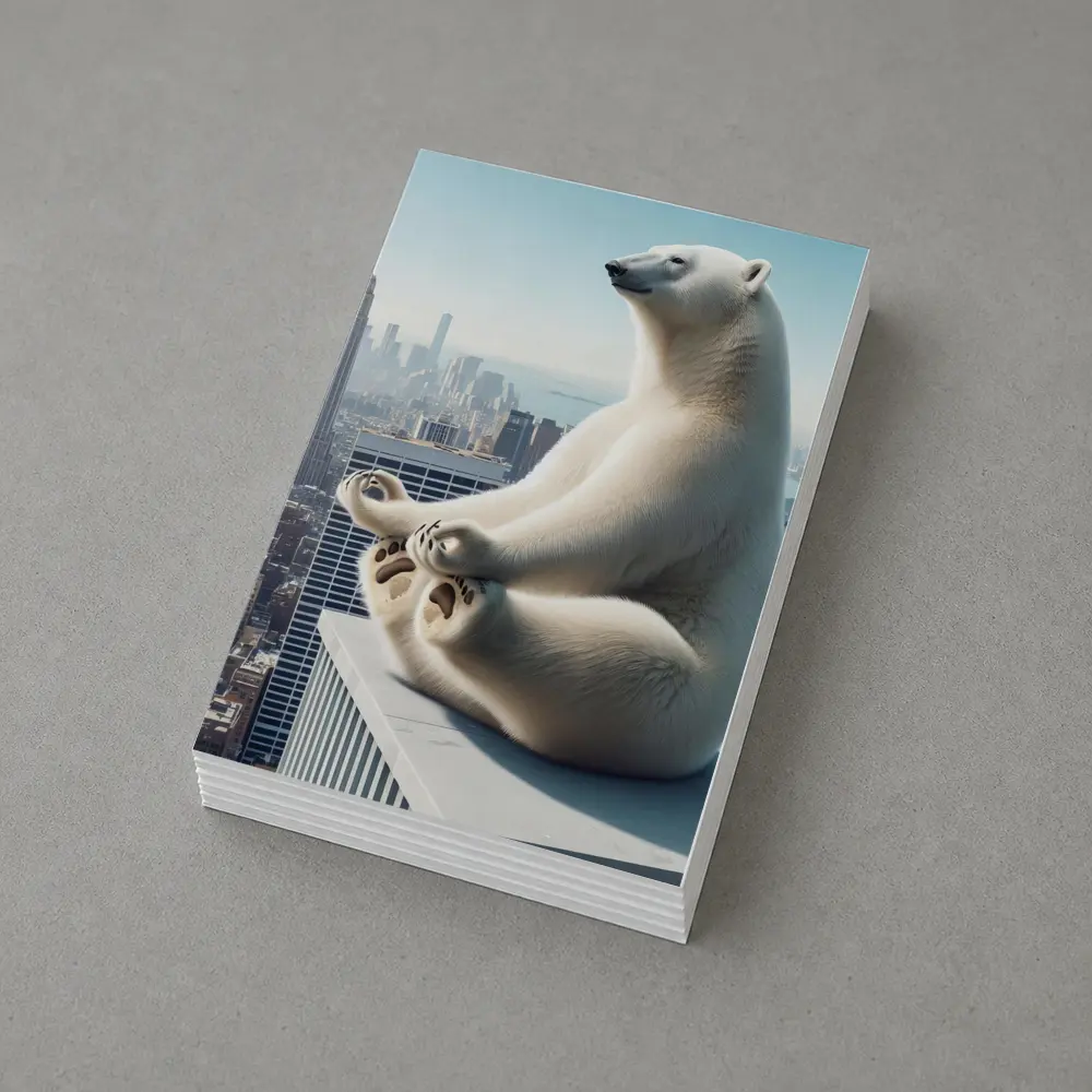 Polar Bear Meditating Over New York City – Postcards