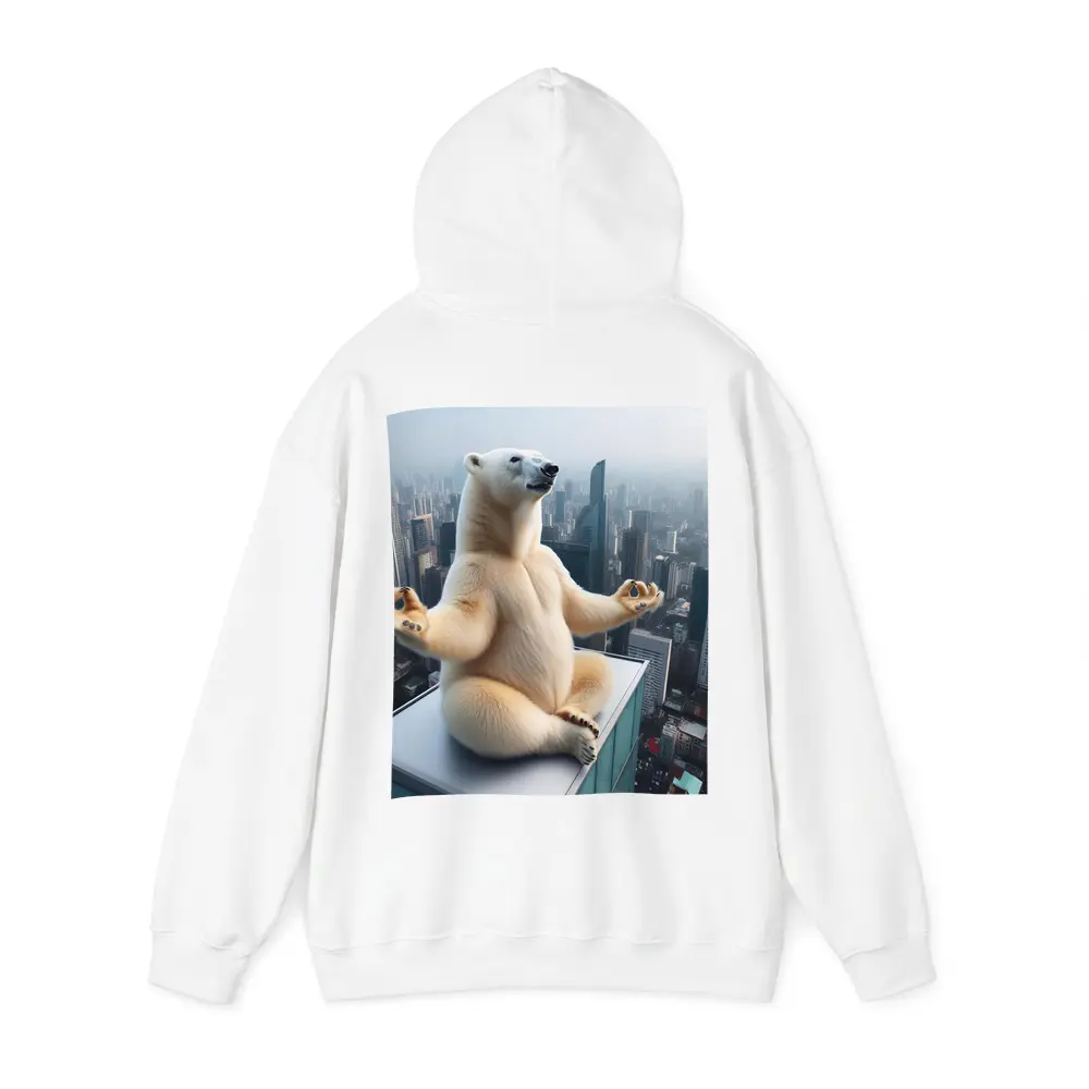 Polar Bear Meditating Yoga City Skyline – Hoodies