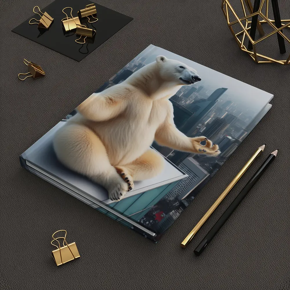 Polar Bear Meditating Yoga City Skyline – Notebooks