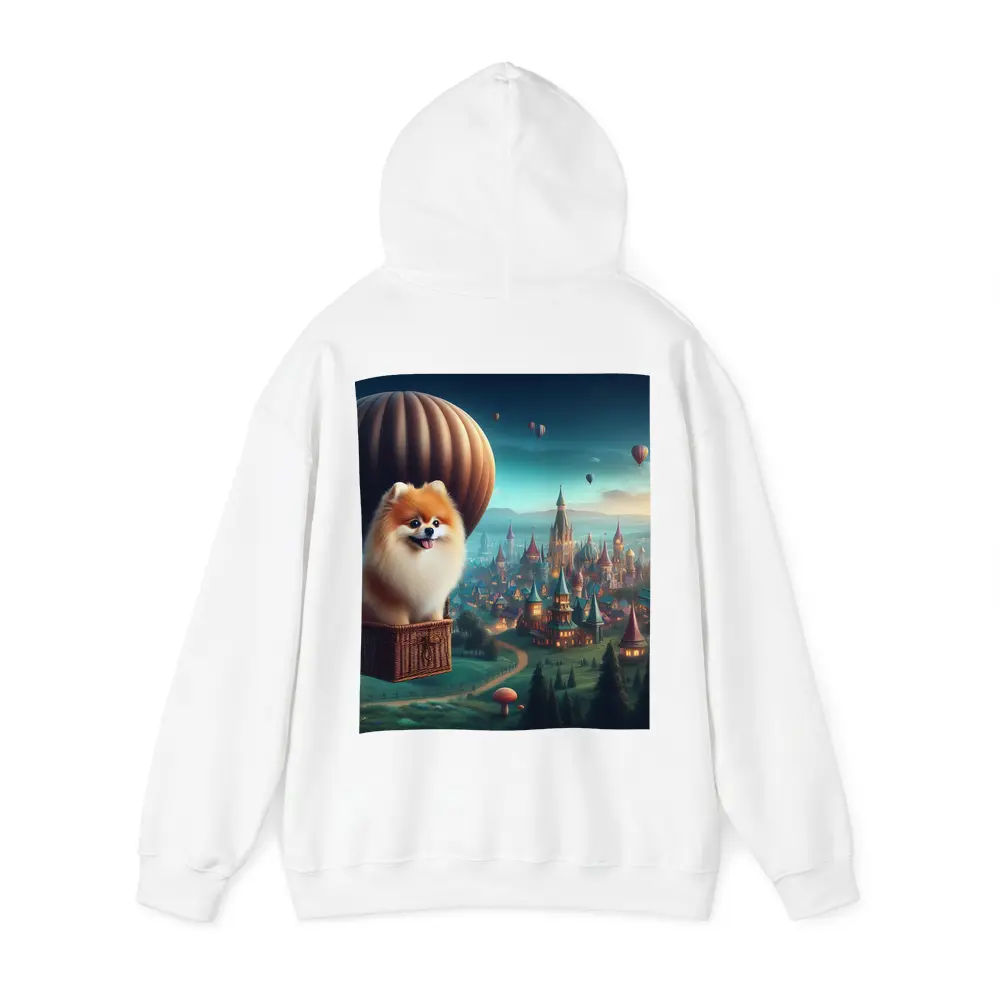 Pomeranian Dog Hot Air Balloon Fantasy City – Hoodies