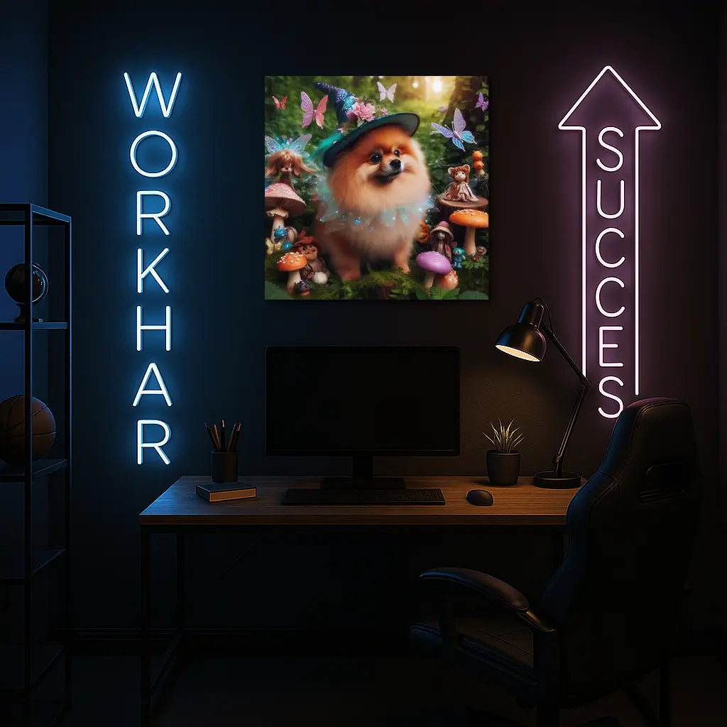 Pomeranian Wizard Hat Magical Forest Fantasy – Wall Art
