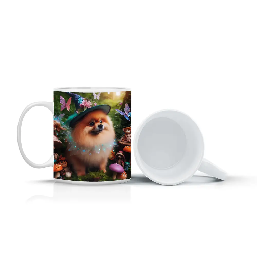 Pomeranian Wizard Hat Magical Forest Fantasy – Mugs