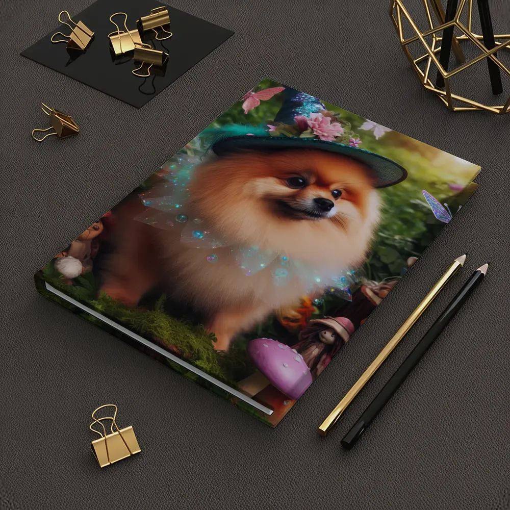 Pomeranian Wizard Hat Magical Forest Fantasy – Notebooks