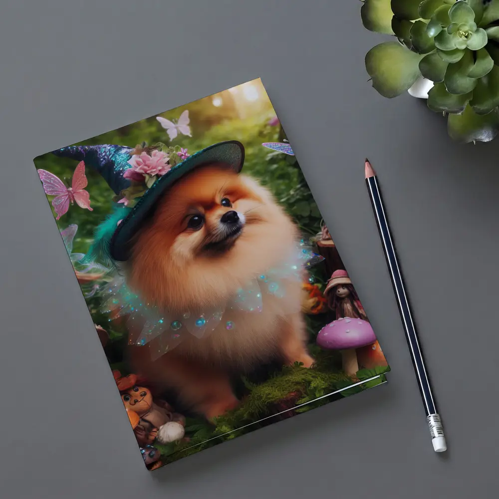 Pomeranian Wizard Hat Magical Forest Fantasy – Notebooks
