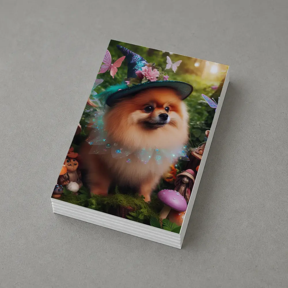 Pomeranian Wizard Hat Magical Forest Fantasy – Postcards