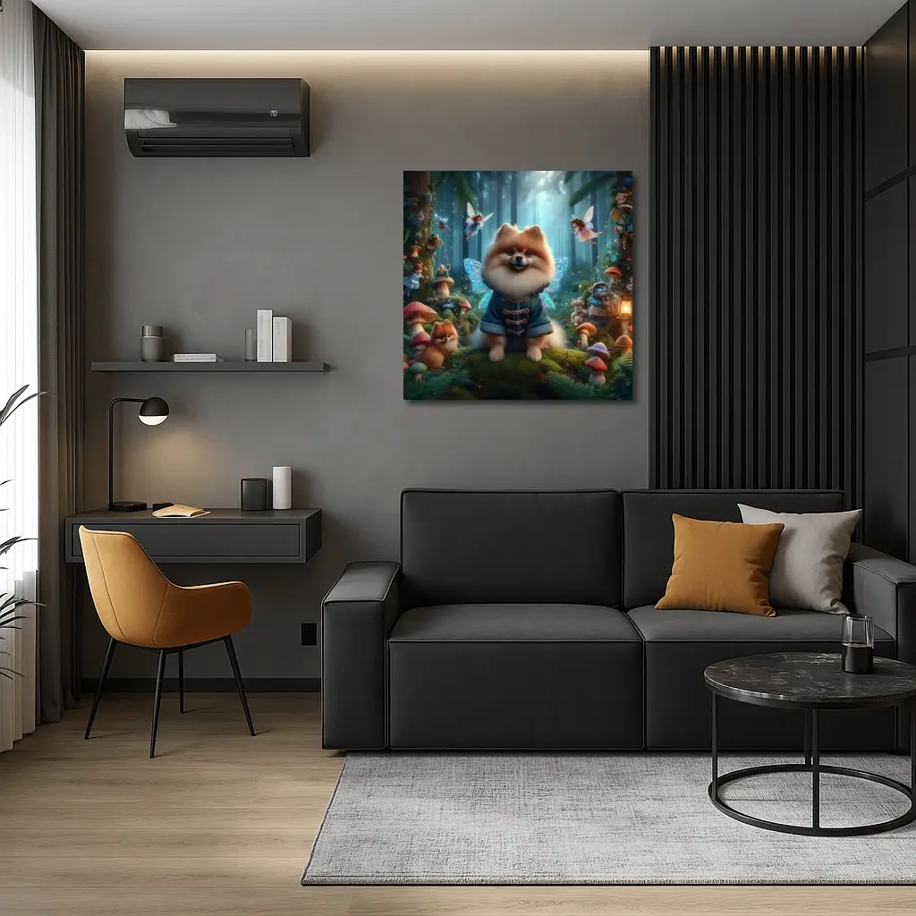 Pomeranian Fairy Wings Enchanted Mushroom Forest – Wall Art
