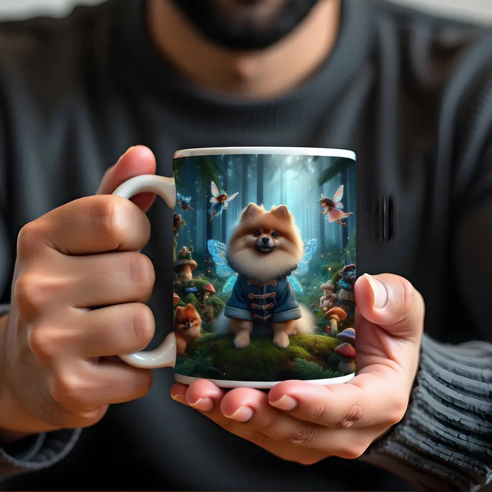Pomeranian Fairy Wings Enchanted Mushroom Forest – Mugs