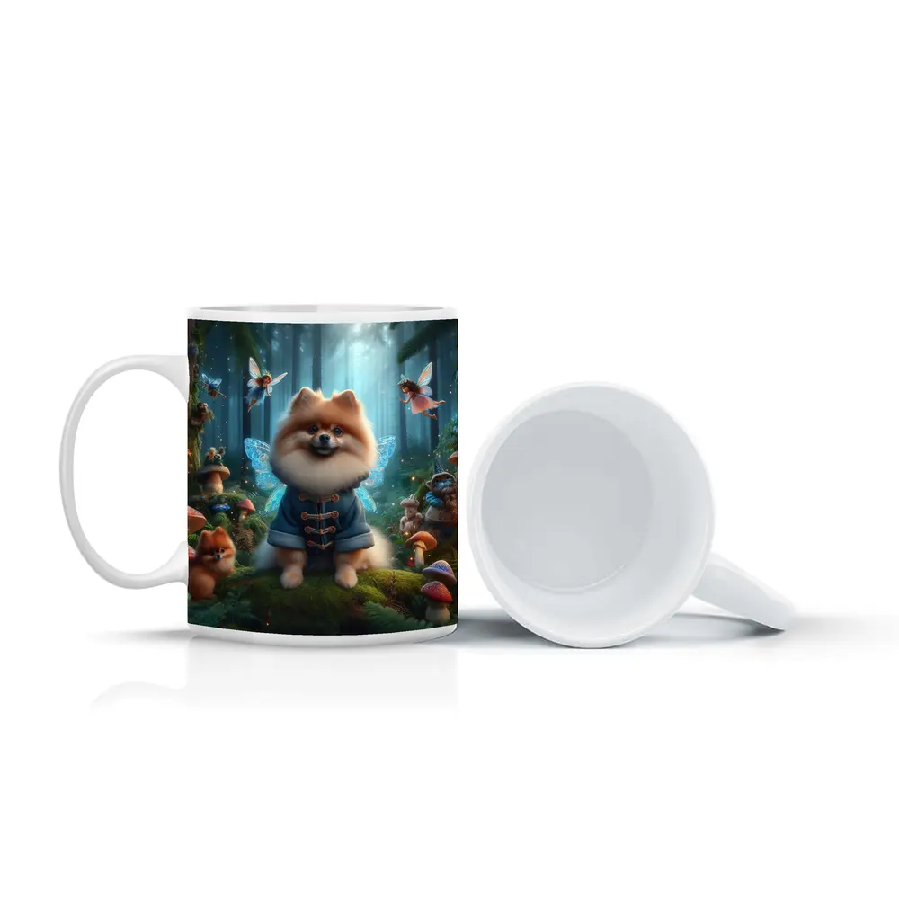Pomeranian Fairy Wings Enchanted Mushroom Forest – Mugs
