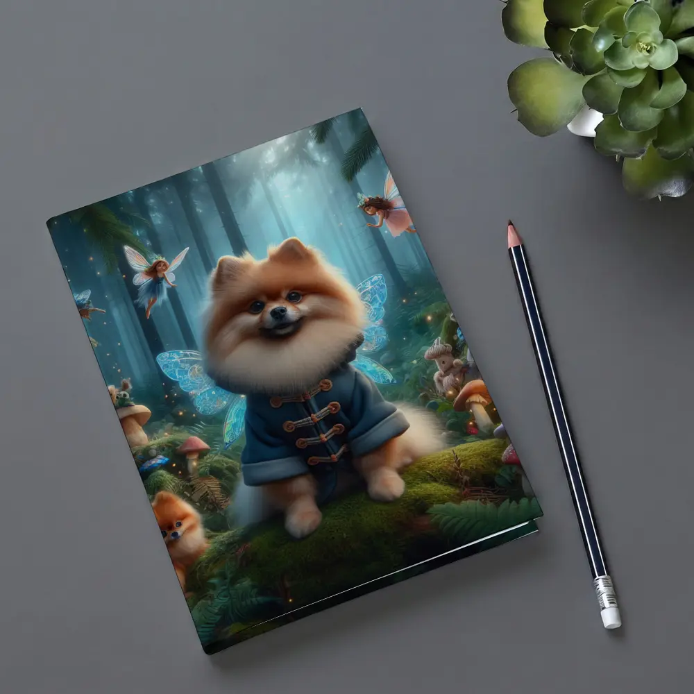 Pomeranian Fairy Wings Enchanted Mushroom Forest – Notebooks