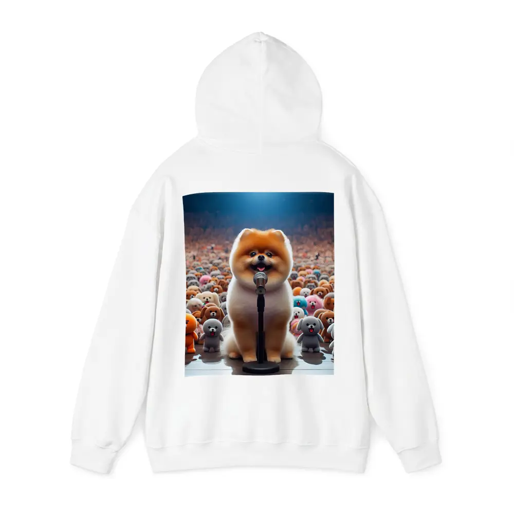 Pomeranian Dog Singing On Stage Concert – Hoodies