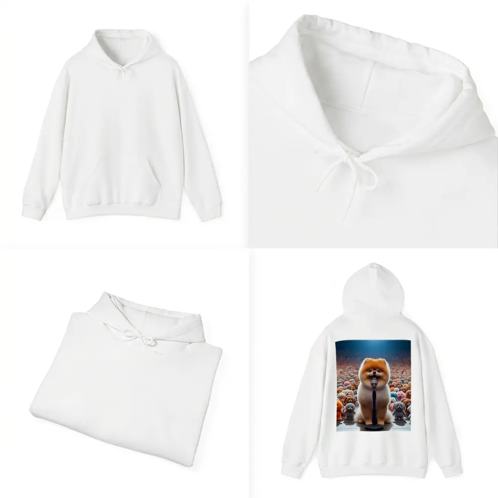 Pomeranian Dog Singing On Stage Concert – Hoodies