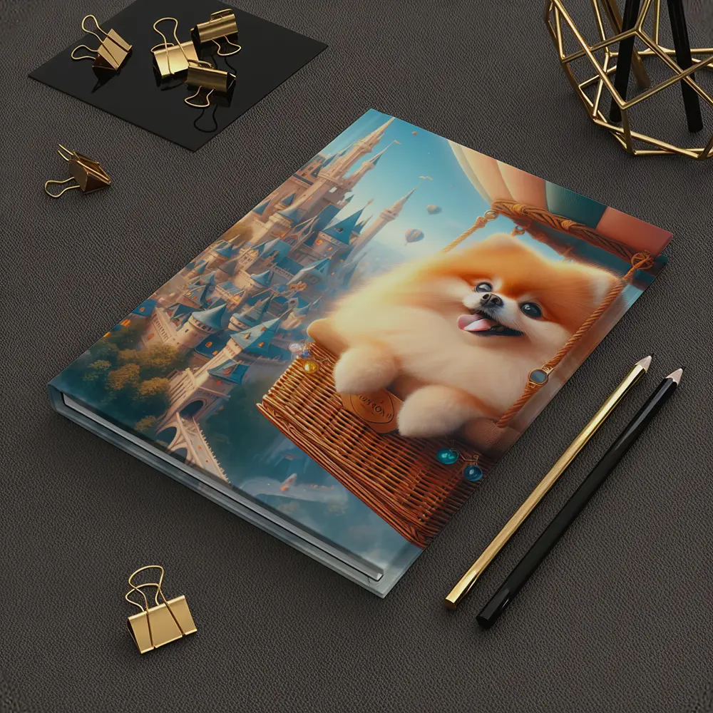 Pomeranian Dog Flying Hot Air Balloon Castle – Notebooks