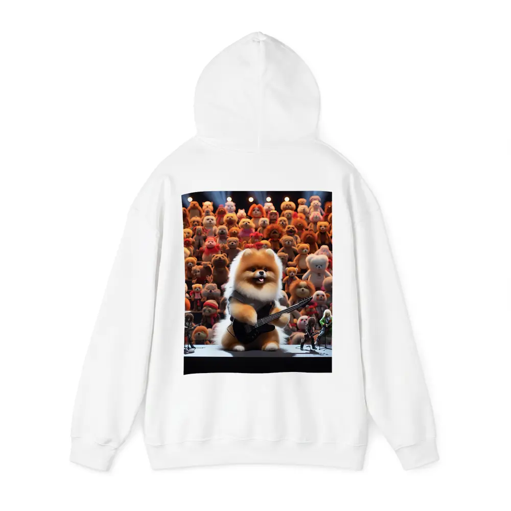 Pomeranian Dog Rocking Guitar On Stage – Hoodies