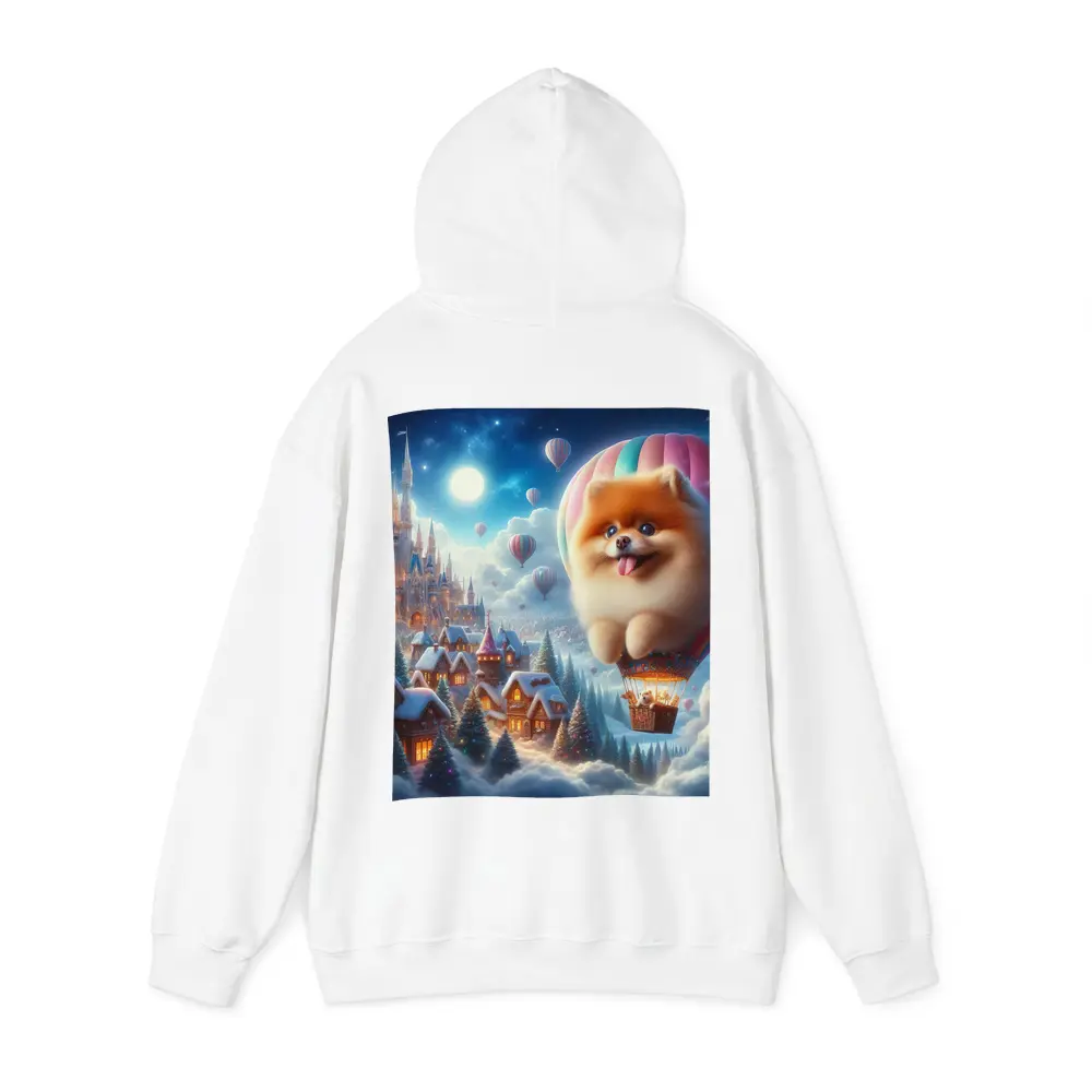 Pomeranian Hot Air Balloon Winter Fantasy Castle – Hoodies