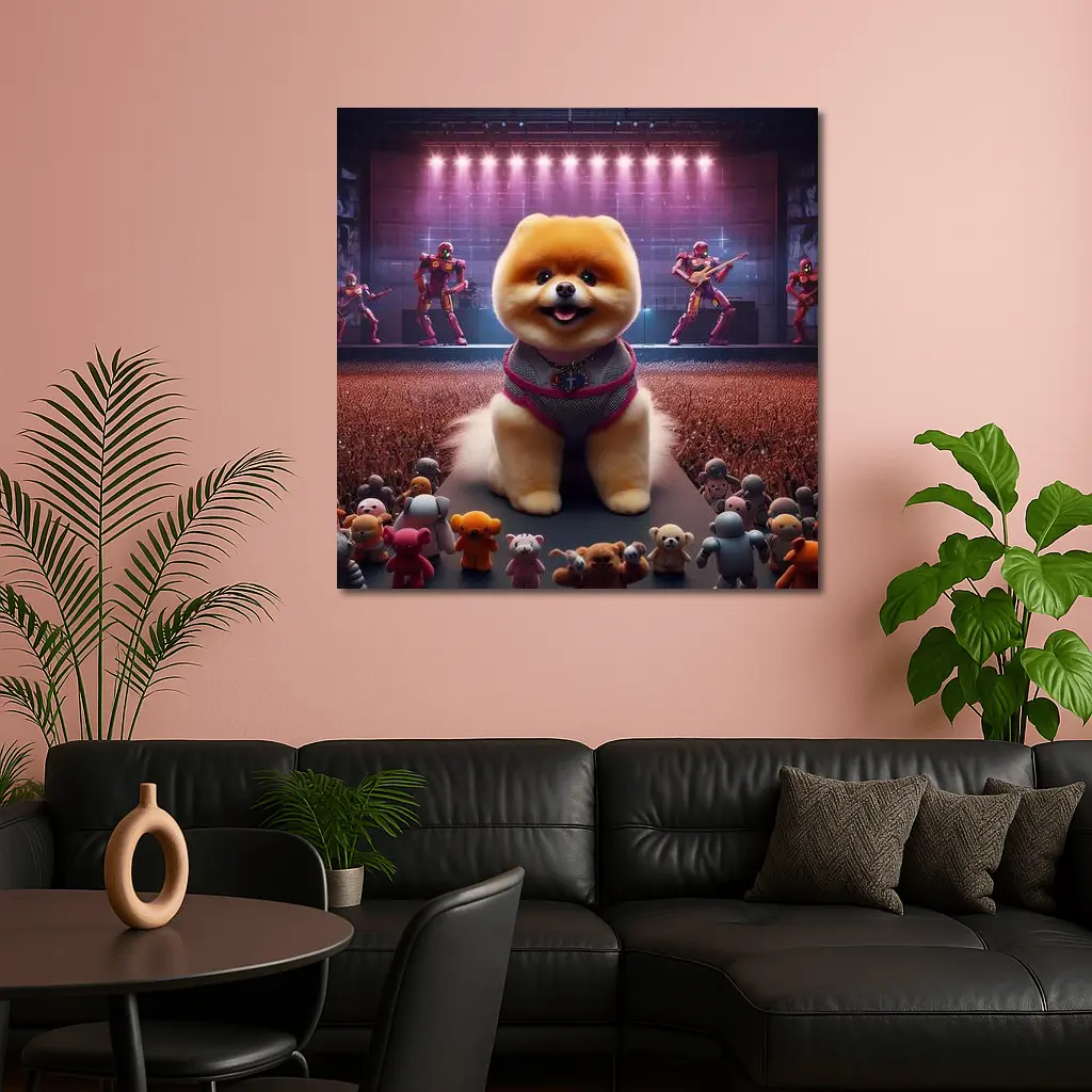 Pomeranian Dog Rocking Concert Stage Show – Wall Art