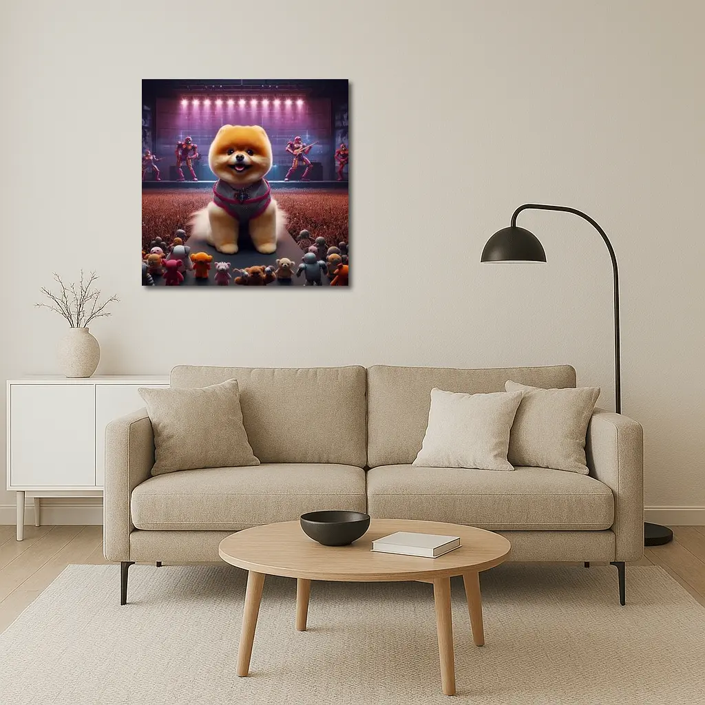 Pomeranian Dog Rocking Concert Stage Show – Wall Art