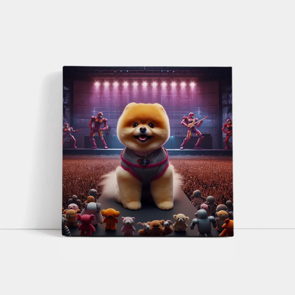 Pomeranian Dog Rocking Concert Stage Show – Wall Art