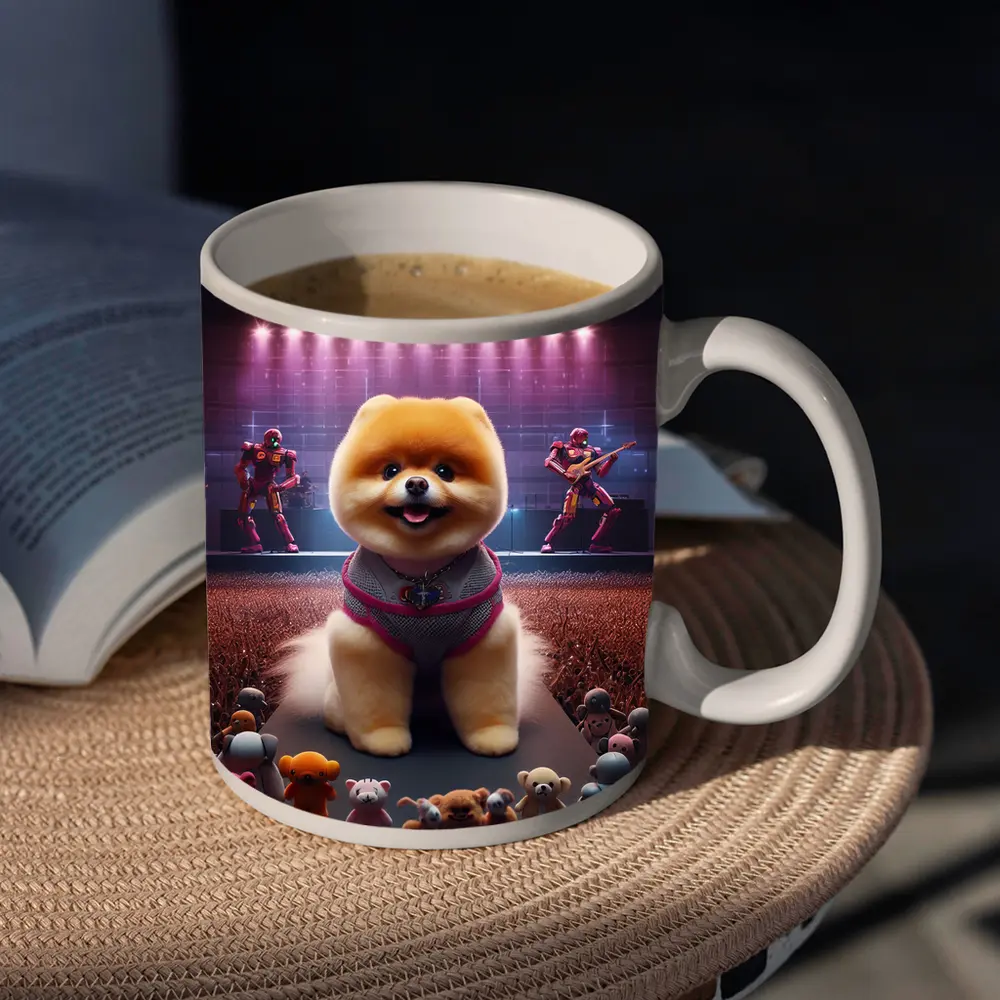 Pomeranian Dog Rocking Concert Stage Show – Mugs