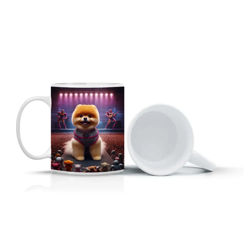 Pomeranian Dog Rocking Concert Stage Show – Mugs