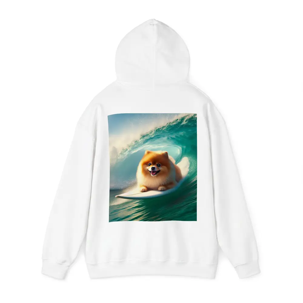Pomeranian Surfing Ocean Wave Tube – Hoodies