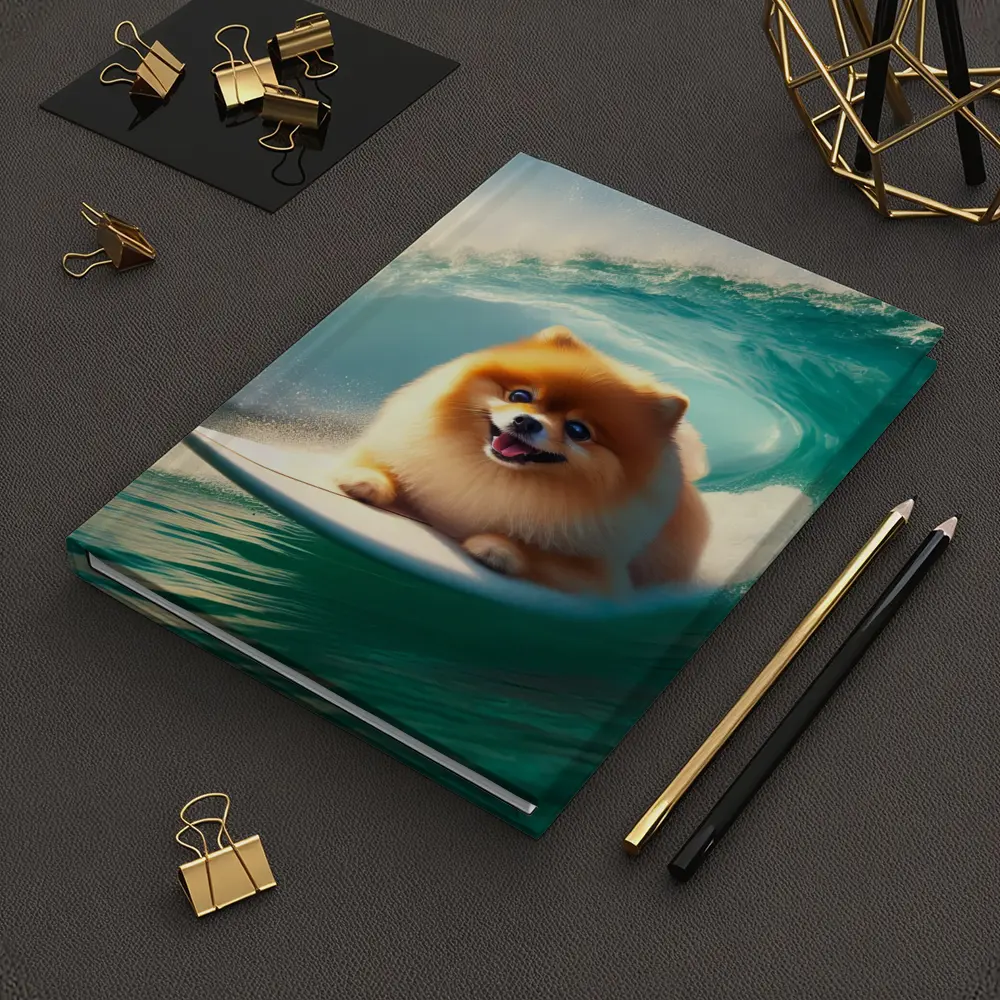 Pomeranian Surfing Ocean Wave Tube – Notebooks
