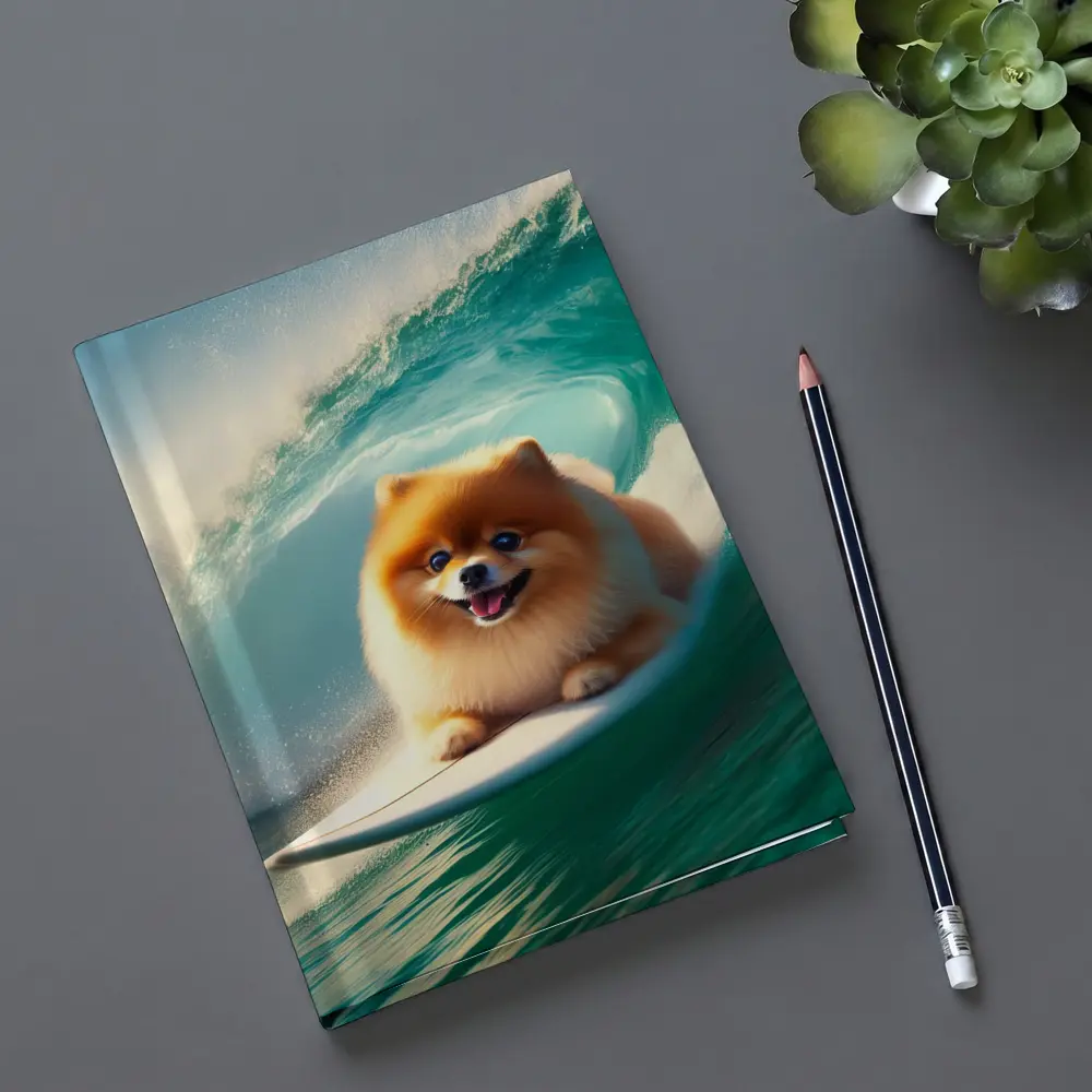 Pomeranian Surfing Ocean Wave Tube – Notebooks