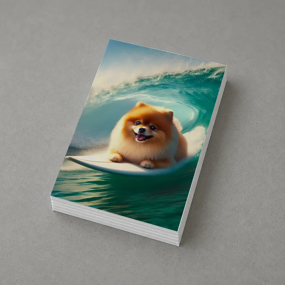 Pomeranian Surfing Ocean Wave Tube – Postcards