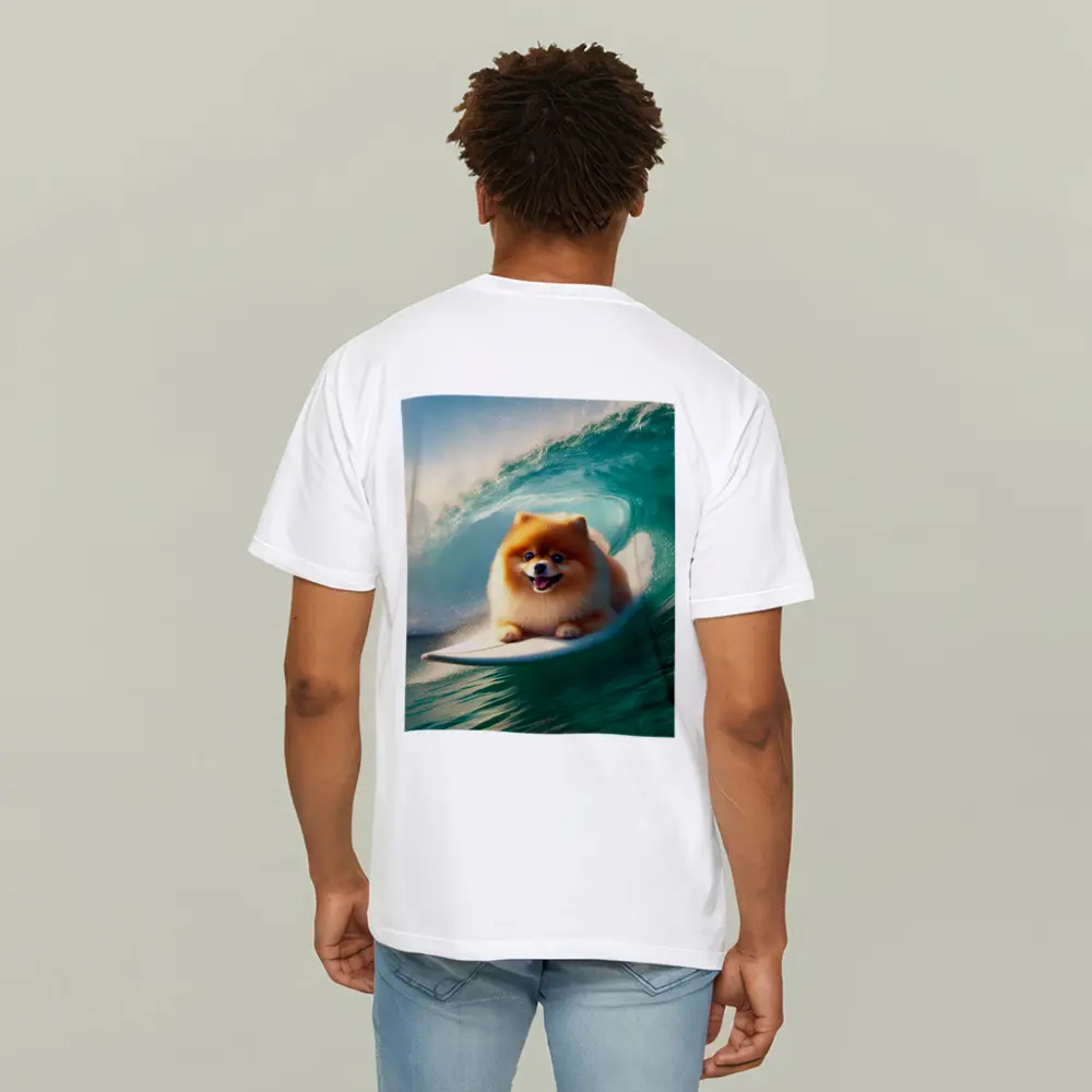 Pomeranian Surfing Ocean Wave Tube – T-Shirts
