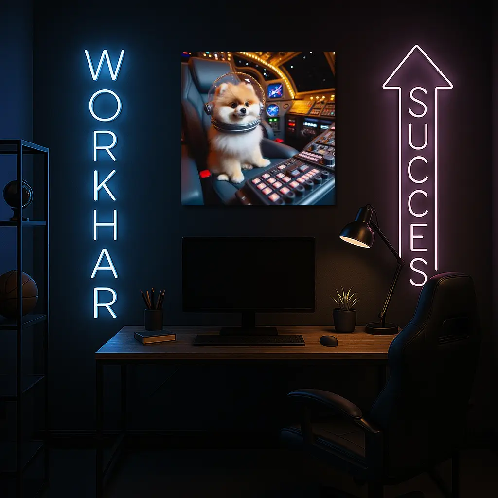 Pomeranian Astronaut Dog Space Cockpit – Wall Art