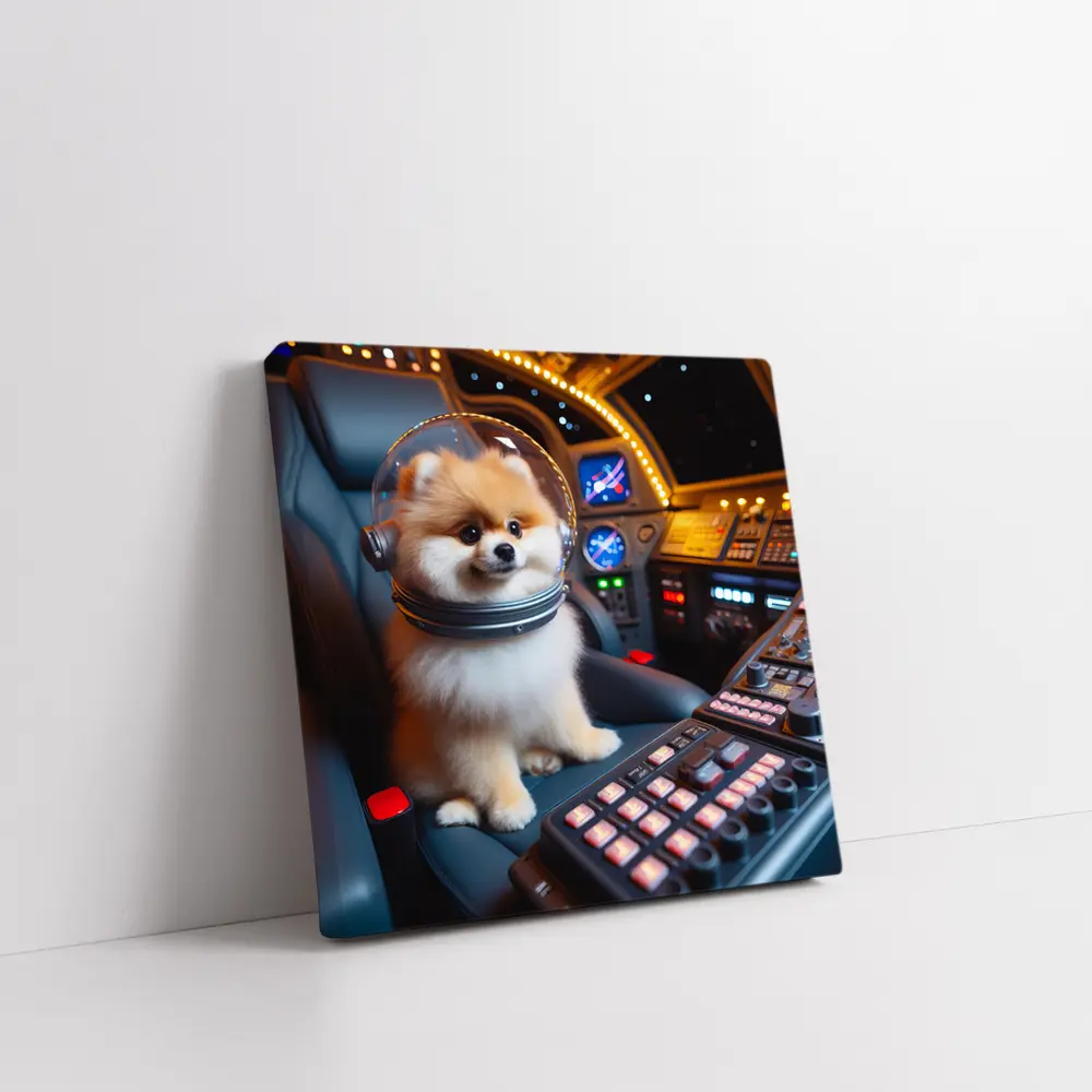 Pomeranian Astronaut Dog Space Cockpit – Wall Art