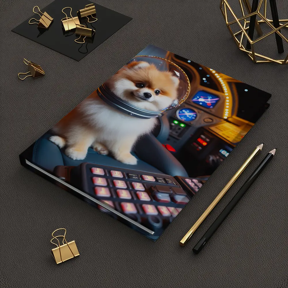 Pomeranian Astronaut Dog Space Cockpit – Notebooks