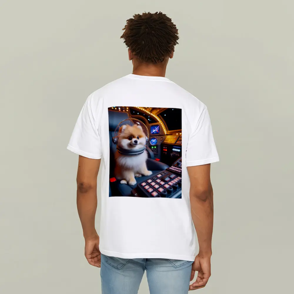 Pomeranian Astronaut Dog Space Cockpit – T-Shirts