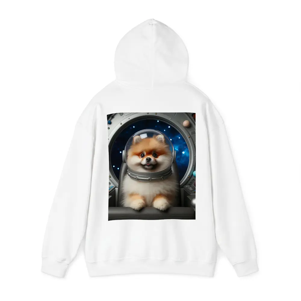 Pomeranian Astronaut Dog in Space Cockpit – Hoodies