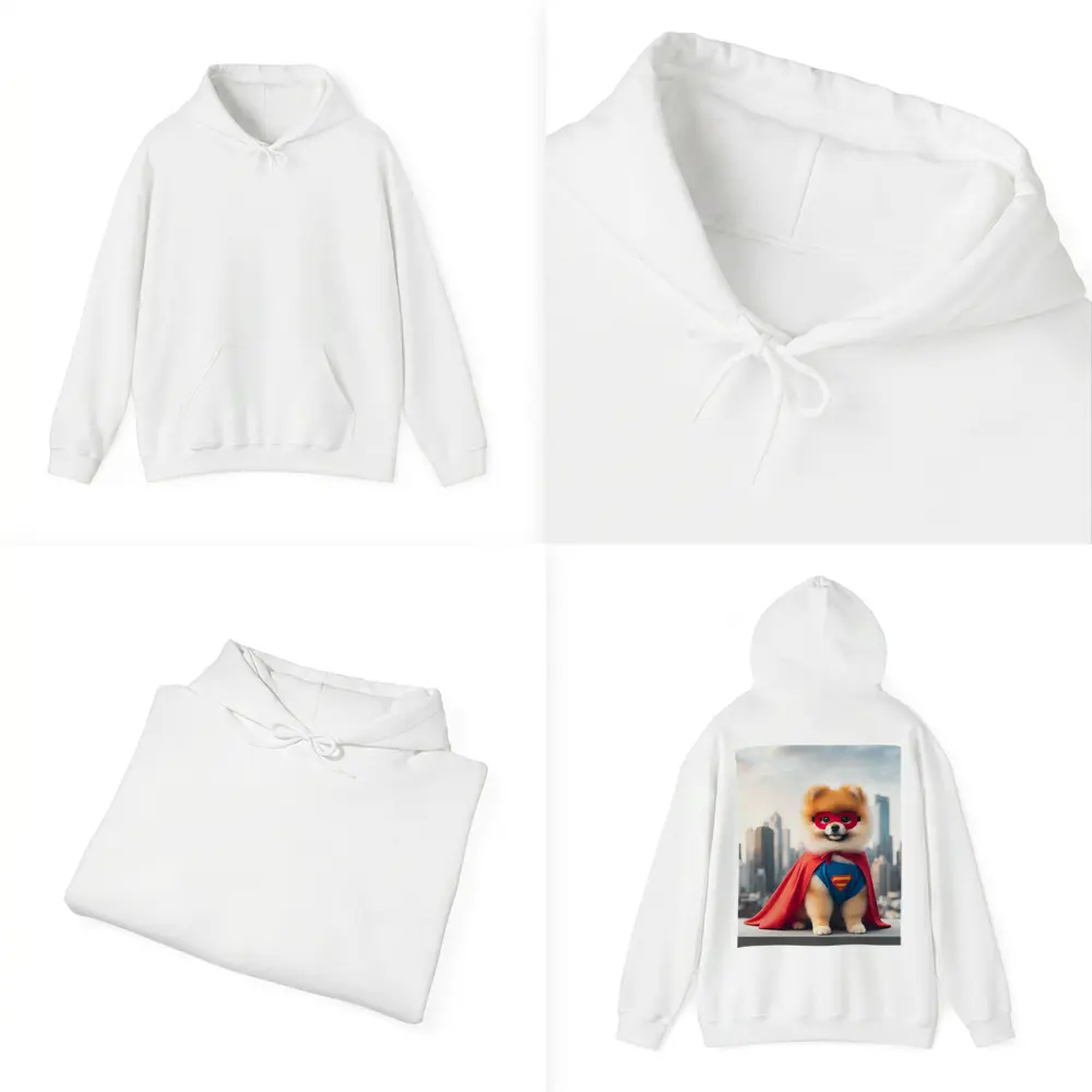 Pomeranian Superhero Dog City Skyline – Hoodies
