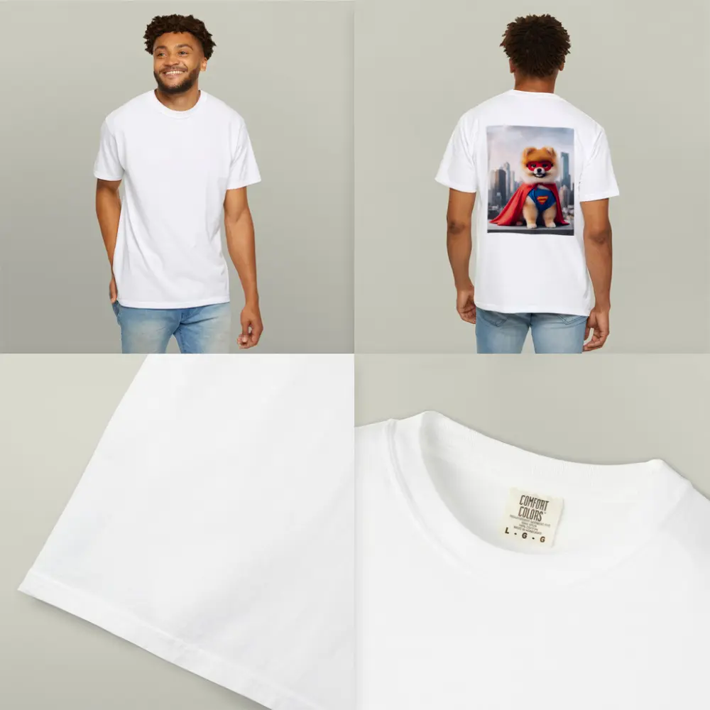 Pomeranian Superhero Dog City Skyline – T-Shirts