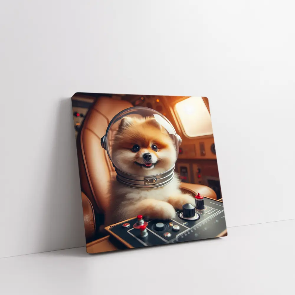 Pomeranian Astronaut Pilot Spaceship Cockpit – Wall Art