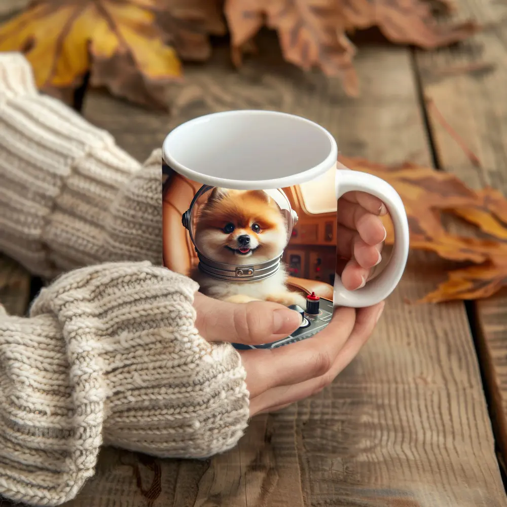 Pomeranian Astronaut Pilot Spaceship Cockpit – Mugs