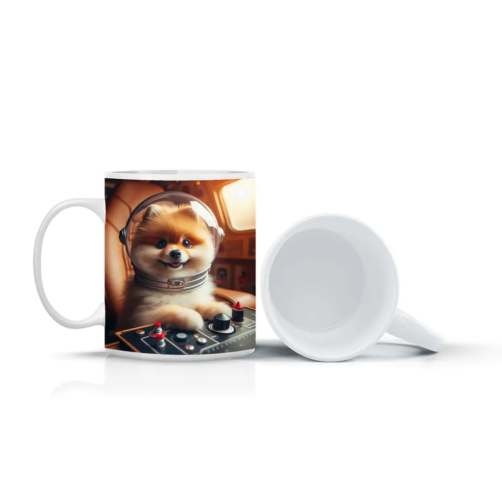 Pomeranian Astronaut Pilot Spaceship Cockpit – Mugs