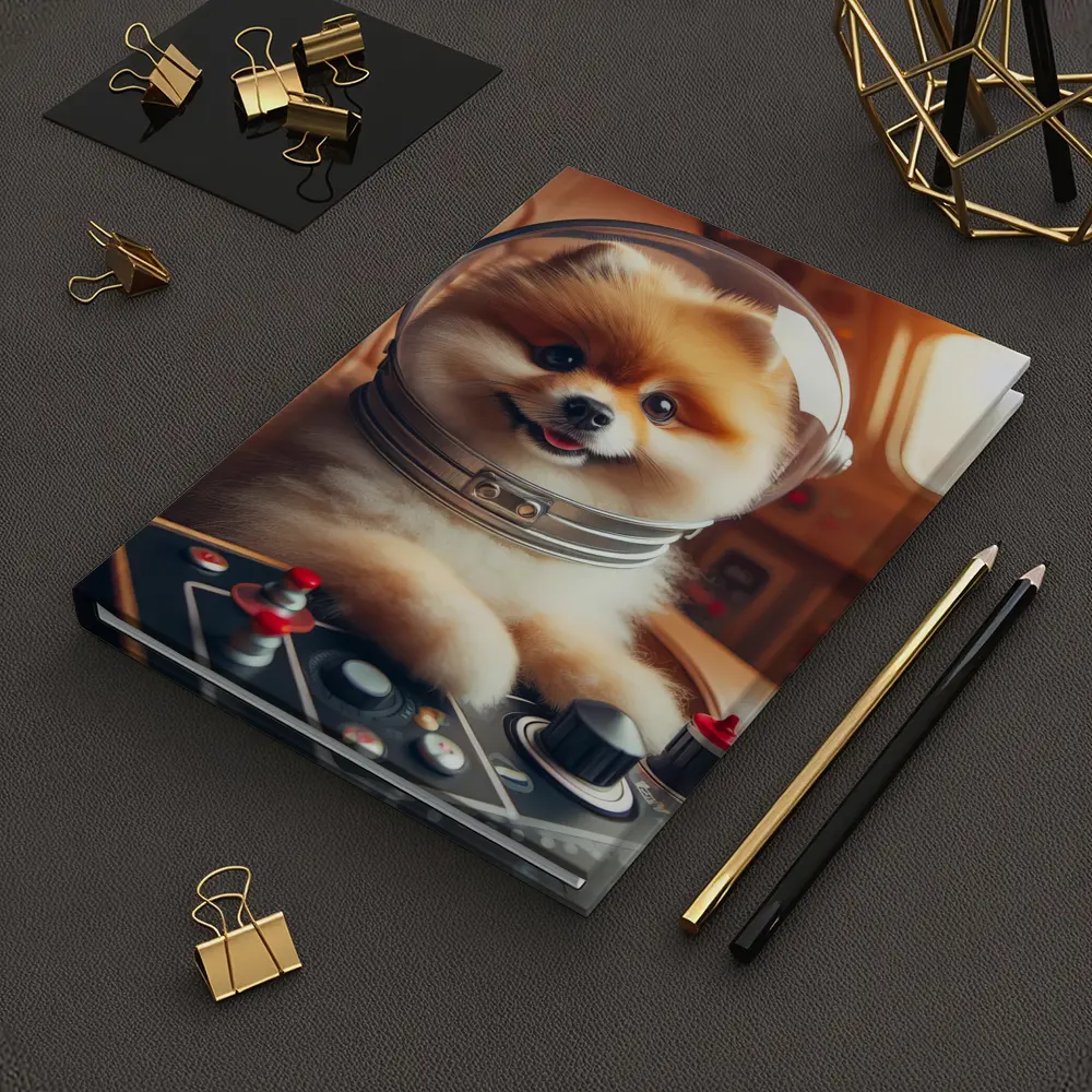 Pomeranian Astronaut Pilot Spaceship Cockpit – Notebooks