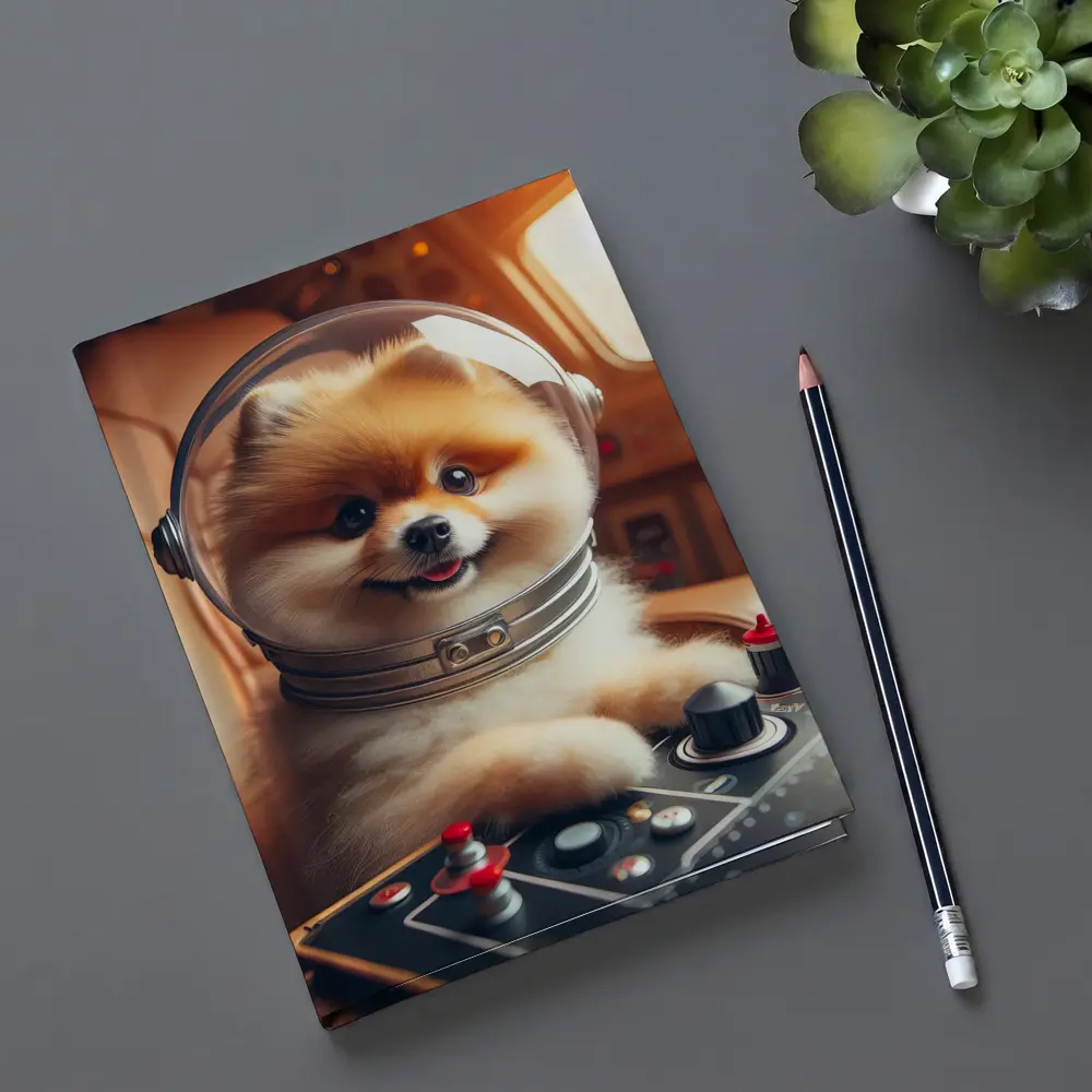 Pomeranian Astronaut Pilot Spaceship Cockpit – Notebooks