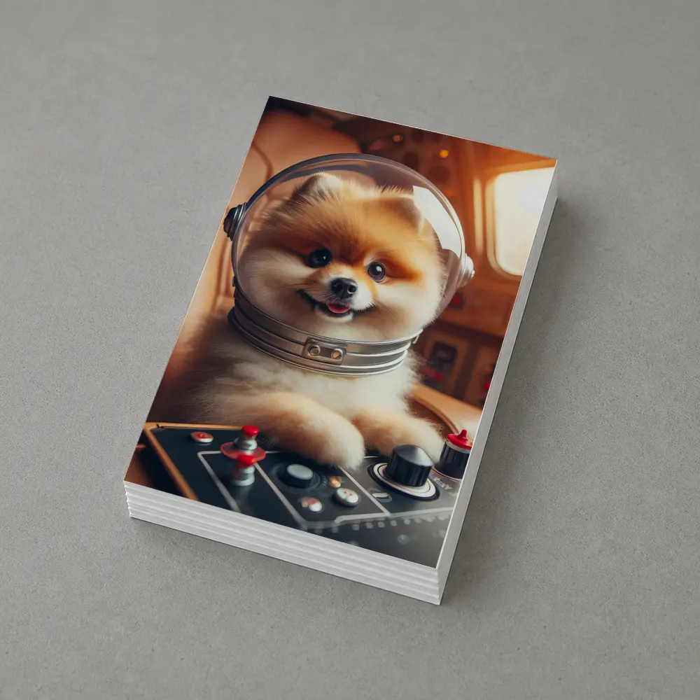 Pomeranian Astronaut Pilot Spaceship Cockpit – Postcards