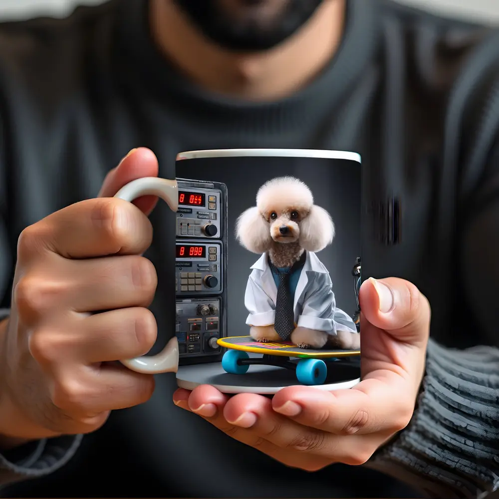 Poodle Scientist Wearing Lab Coat Skateboard – Mugs