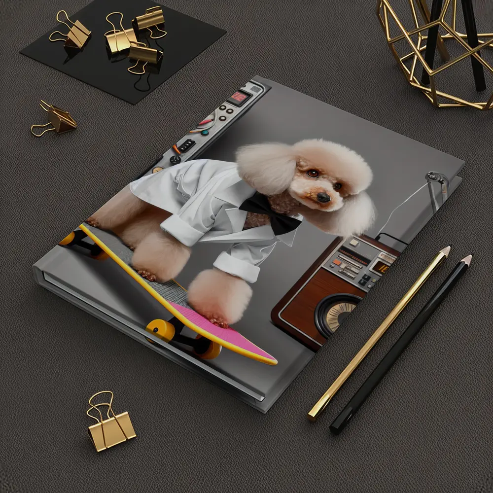 Poodle Scientist on Skateboard Retro Lab – Notebooks