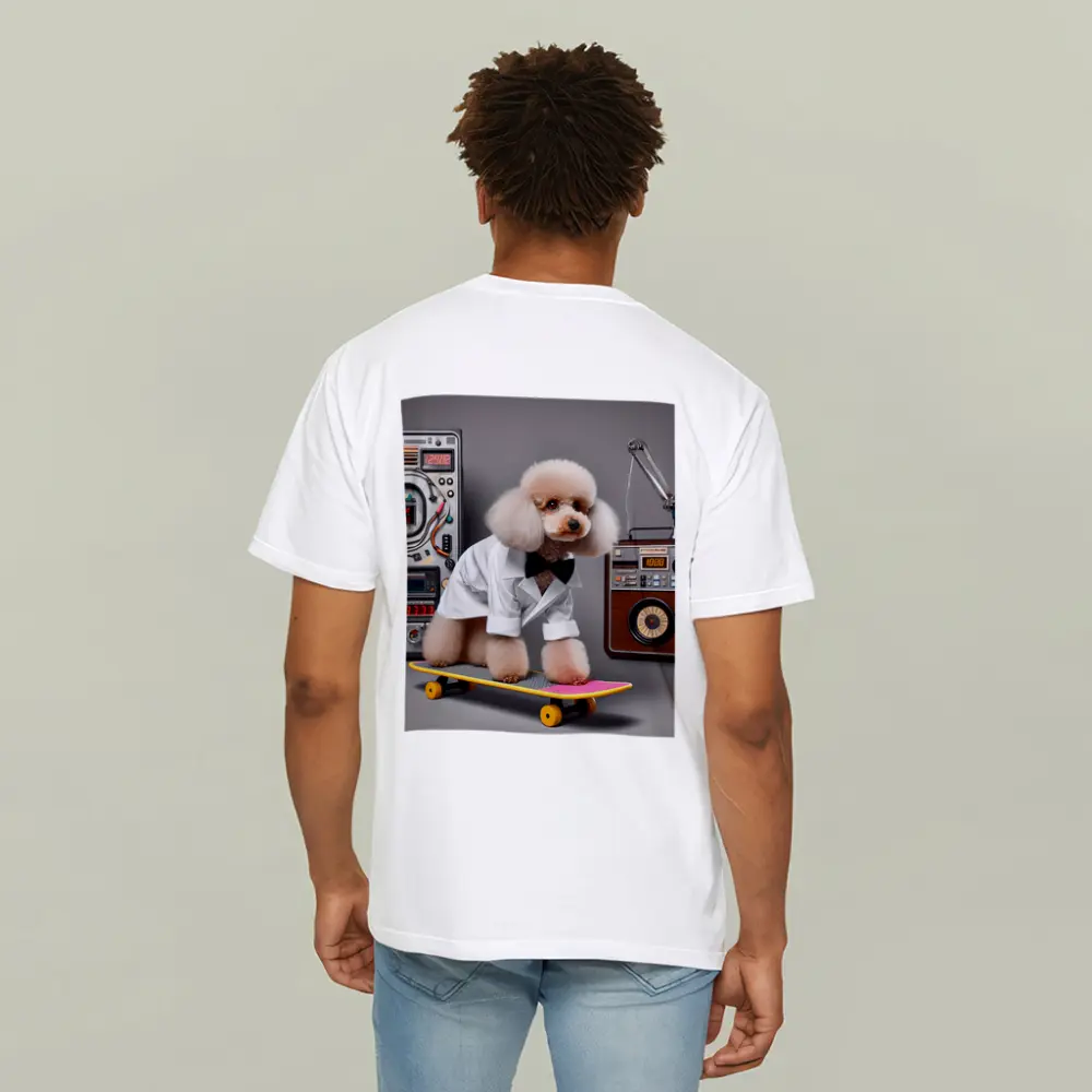 Poodle Scientist on Skateboard Retro Lab – T-Shirts