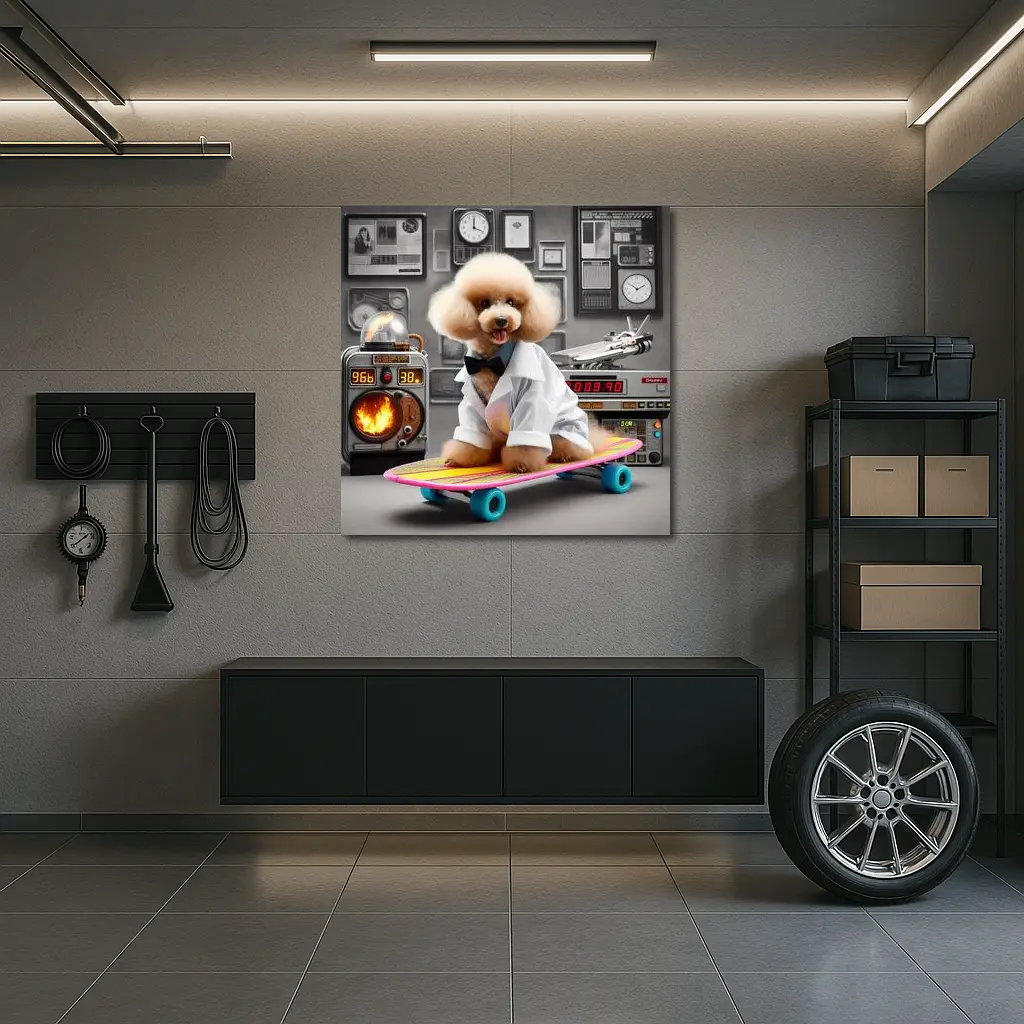 Poodle Dog Scientist Lab Hoverboard Skateboard – Wall Art