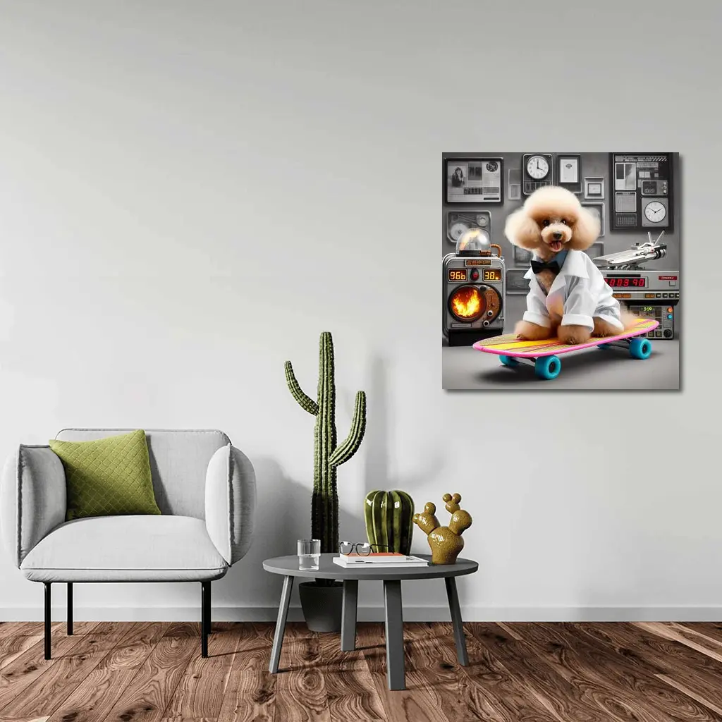 Poodle Dog Scientist Lab Hoverboard Skateboard – Wall Art