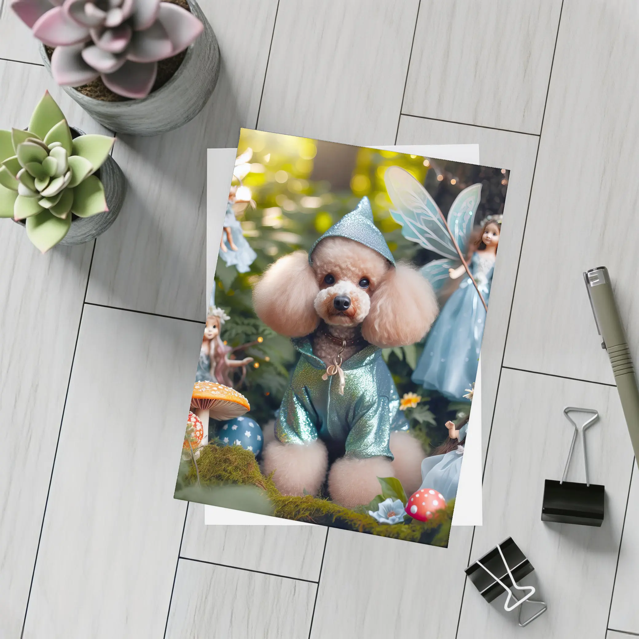 Poodle Dog Fairy Forest Fantasy Scene – Postcards