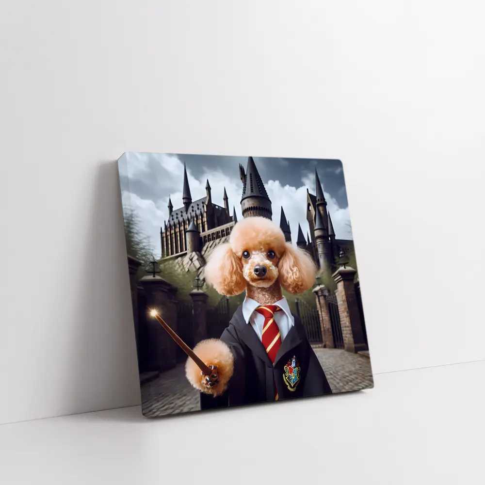 Poodle Wizard Hogwarts Castle Fantasy Art – Wall Art